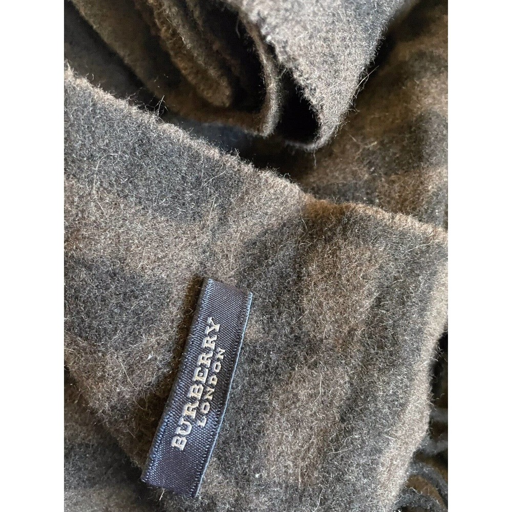 Burberry Black Brown Classic Burberry Monogram B Check Lana wool Shawl Large - Picture 8 of 10